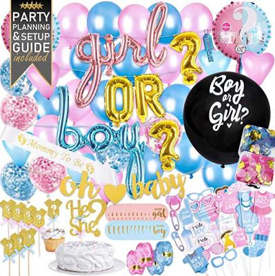 China Baby Shower Birthday Party Gender Reveal New Product Party Decoration Baby Shower Boy Or Girl Gender Reveal Party Consumables Bundle for sale