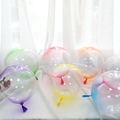 China Disposable Eco-friendly PVC Gradient Color Bubble Balloons Round Transparent Helium Balloon Garland Wedding Birthday Party Decoration for sale