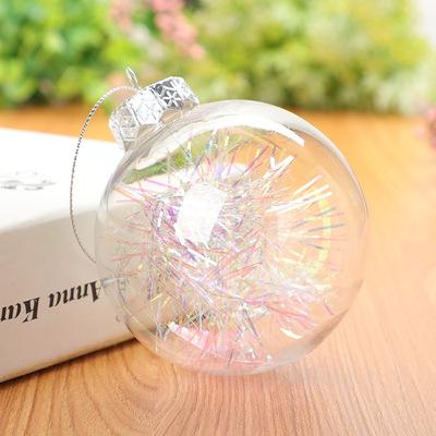 China Wholesale Eco-friendly Crystal Ball Plastic Christmas Plastic Transparent Christmas Tree Decoration Ball for sale