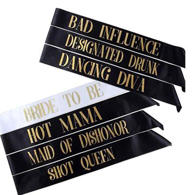 China Hen Party Wedding Bachelorette Party Sash Bridal Shower Hen Party Bachelorette Sash Bridal To Be Funny Bridesmaid Sash and Sashes for sale