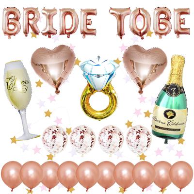 China Bride To Be Party Decoration Rose Gold Bride To Be Balloons Set Bridal Shower Party Supplies Decorations Set for sale