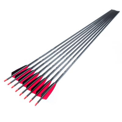 China Hunting Feather 250-800 Spine Turkey Axle Carbon Arrows Archery Shooting Target Practice Recurve Compound Bow Hunting Arrow for sale