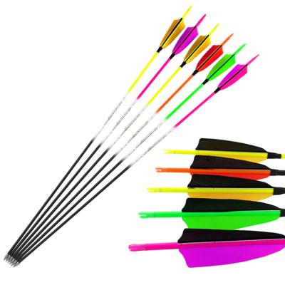 China Hunting Shooting Target Practice Pinals Archery ID 4.2-5.2-6.2mm Carbon Arrows Make Up To Recurve Traditional Bow Hunting Camouflage Colors Shaft for sale