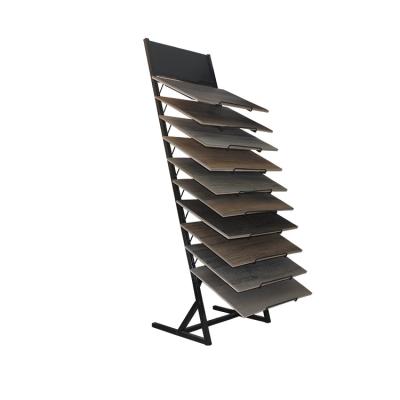 China Custom Wholesale Environmentally Friendly 12 Metal Multi-Layer PVC Floor Display Stand Sample Display Rack Wooden Floor Display Rack for sale