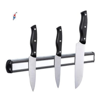 China Convenient Aluminum Magnetic Knife Holder Space Saving Kitchen Knife Stand Viable Magnetic Storage Knife Holder for sale