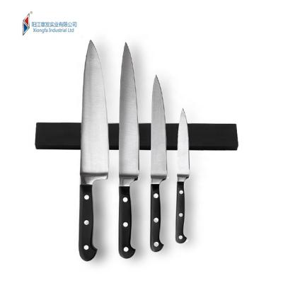 China Good Quality Viable 16 Inch Black Silicon Stainless Steel Magnetic Knife Holder Magnetic Knife Bar For Kitchen for sale