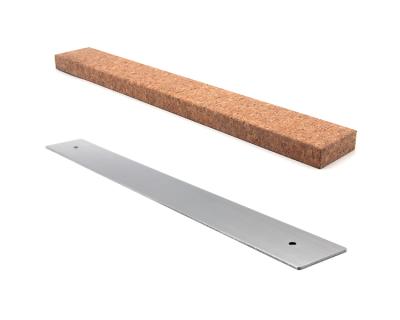 China Viable Factory High Quality 16 Inch Cork Wood Knife Holder Cover Magnetic Strong Magnet Force Stainless Steel Knife Bar for sale