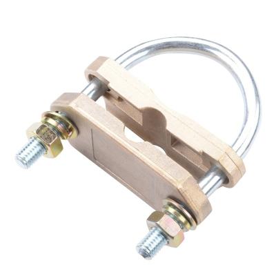 China Brass U type Copper Tape Clamp earthing cable connector Te koop