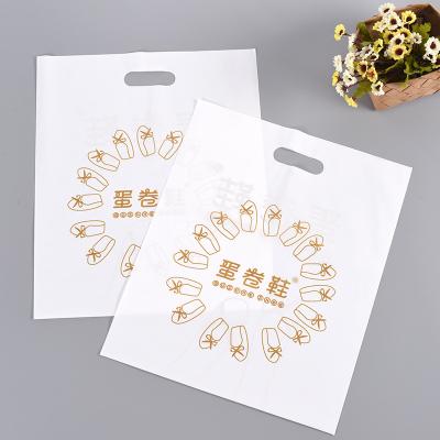 China Customized Printing Die Cut Disposable Handle Shopping Bag PE Plastic Shopping Tote Bag for sale