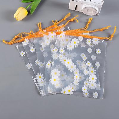 China Disposable Custom Translucent Drawstring Pouch Packaging Plastic Bag PVC Frosted Drawstring Bag for sale