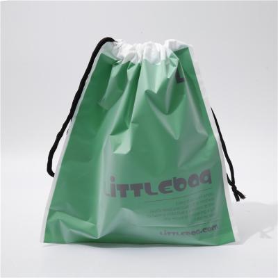 China Frosted Moisture Proof Portable Bags Waterproof PE Packaging Plastic Drawstring Bag for sale