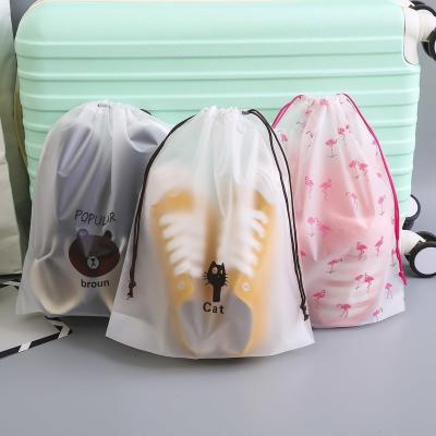 China Customizable Transparent Reusable Moisture Proof Shopping Pouch Clear Waterproof Plastic Drawstring Bag for sale