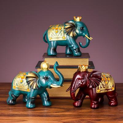 China Accessories Home Decor Rustic Nordic Style Elephant Gold Painted Decoration Luxury Resin Crafts for sale