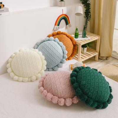 China 20*20 Boho Colorful Boho Throw Handmade Round Decoration Pillow Cushion Cover With Filling for sale