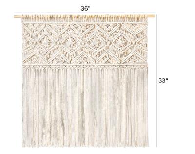 China Large Decor Bohemian Handmade Tapestry Cotton Boho Macrame Wall Hanging Curtain Backdrop for sale