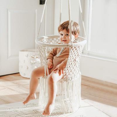 China Art Decor High Quality Boho Gift Indoor Outdoor Hand - Woven Cotton Macrame Chair Hammock Baby Swing for sale