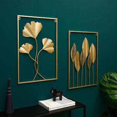 China 3D Display Frame Iron Flower Gold Metal Wall Hanging Minimalist Luxury Interior Decor Art Home for sale