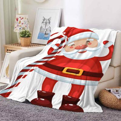 China Custom Baby Folded Nordic Christmas Sofa Flannel Soft Fleece Sleep Blanket For Winter for sale