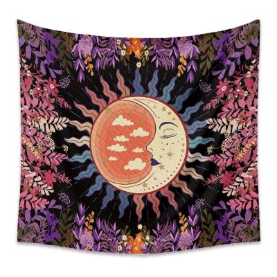 China 130*150 Sun Digitally Printed Psychedelic Moon Wall Hanging Custom Wholesale Home Decor Tapestry for sale