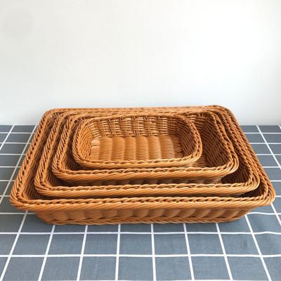 China Mordern Boho Style Hand & Garden Gift Fruit Bread Storage Woven Wicker Basket For Dining Room for sale