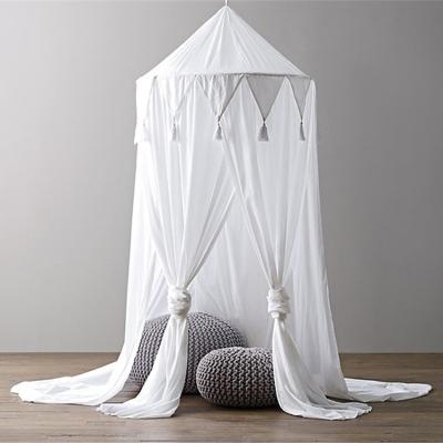 China Boho Kids White Pink Kids Decor Curtain Hanging Home Baby Folded Around Mosquito Net for sale