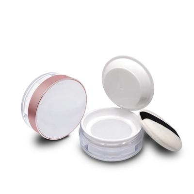 China Beauty industry in the net 15g Rose Gold Loose Powder Case ABS net empty jar with breath Logo Available for sale