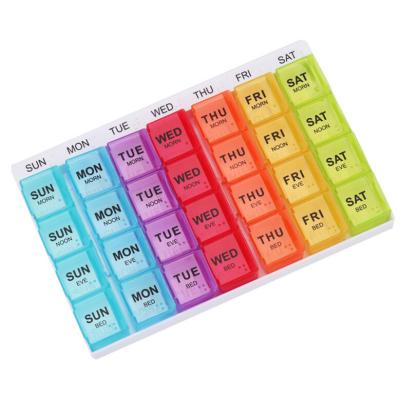 China Recycled Materials Pill Box am/pm Monthly Pill Organizer Box for Days 28 7 Compartment Pill Packing Box for sale