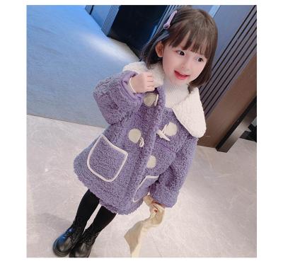 China Girls Winter Jackets Breathable Lambs Wool Coats Warm Kids Jackets Berber Fleece Kids Outerwear Girls Loose Coats Baby Overcoat for sale