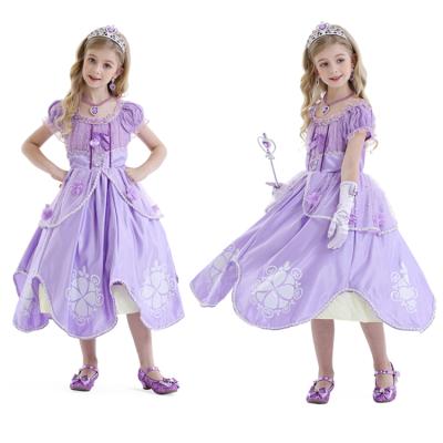 China Children's Princess Costumes Halloween Sofia Dress For Amazon Halloween Party Cosplay Performance Girl's Cosplay Clothing for sale