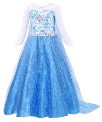 China Santin+Tulle Dresses For Girls Fashion Little Baby Kids Summer Party Costume Children Clothes Set Elsa Anna Princess for sale