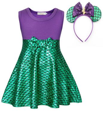 China 2021 New Mermaid Style Girls Children's Princess Dress Summer Toddler Breathable Sleeveless Dress for sale