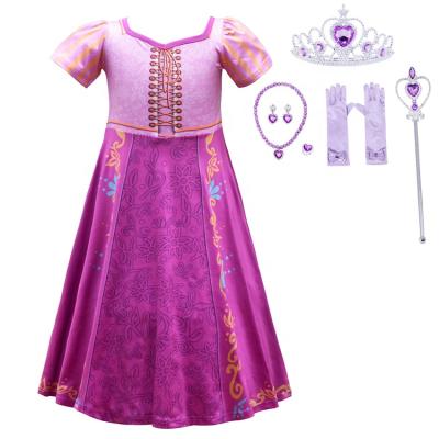 China Hot Selling Cosplay Costume Eco-friendly Materials Halloween Rapunzel Tangled Costume TV Movie Costumes Princess Dress For Girls for sale