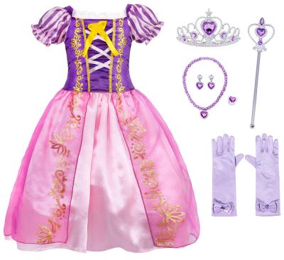 China Materials Halloween Costume Princess Party Dress Up Chirstmas Gift Party Cosplay Birthday Rapunzel Eco-Friendly Dress With Accessories for sale