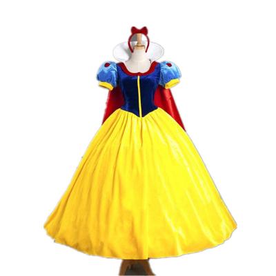 China POLYESTER/SATIN TV And Movie Costume Snow White Princess Dress With Cloak Halloween Carnival Outfits Adult Size for sale