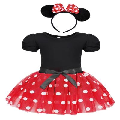 China Summer New Breathable Clothes For Children Cartoon Dot Dress For Lovely Girls Baby Spliced ​​Birthday Dresses for sale