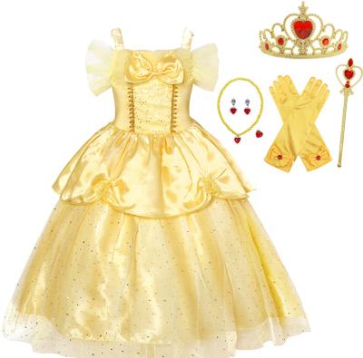 China Halloween Party Girls Birthday Party Girls Prom Dress Kids Belle Princess Costumes Baby Fancy Halloween Performance Clothing Fancy Dress Costumes for sale