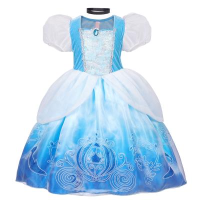 China High Quality POLYESTER/Satin Girls Cinderella Princess Costume Dress Toddler Girls' Halloween Cosplay Birthday Party Costumes Team Clothes for sale