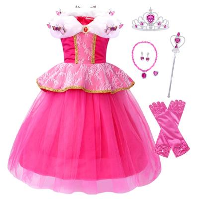 China Aurora Princess Girls Birthday Party Dance Costume Dress Halloween Party Cosplay Performance Costume Dress up Holiday for Kids TV and Movie Costumes 5pcs for sale