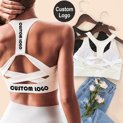 China Sexy seamless sports bras women yoga gym sportswear cross wire pump breathable custom backless free crop bra for sale