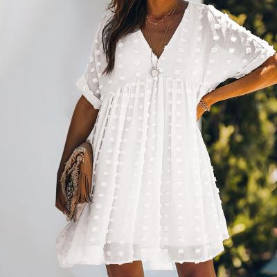 China 2022 Summer Wholesale Anti-Static Dresses Casual Ladies Mini Babydoll Dresses Women Casual Dress for sale