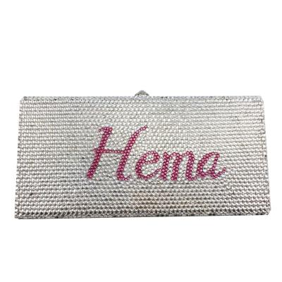 China High Quality Grasp Customize Name Bag 100% Handmade Crystal Clutch for sale