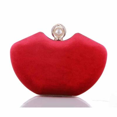 China Bridal Bags Wedding Clutches Ladies Fancy Red Velvet Bridal Evening Clutch Bags Wedding Clutches Purse for sale