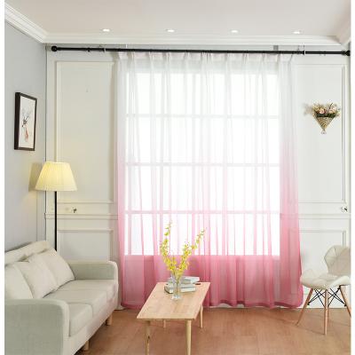 China Sheer Privacy Curtains Window For Bedroom Living Room Grommet Light Filtering Solid Gradient Custom Curtains for sale