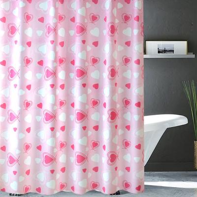 China Privacy Polyester Fabric Bath Curtains Printed Thick Summer Washroom Shower Curtains Luxury Waterproof Bathroom Curtains for sale