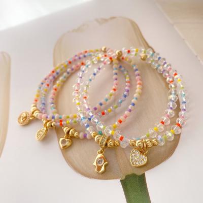 China BOHEMIA Fashion Women Zircon Love Heart Charm Jewelry Gift Go2boho Crystal Colorful Miyuki Bead Bracelet For Her for sale