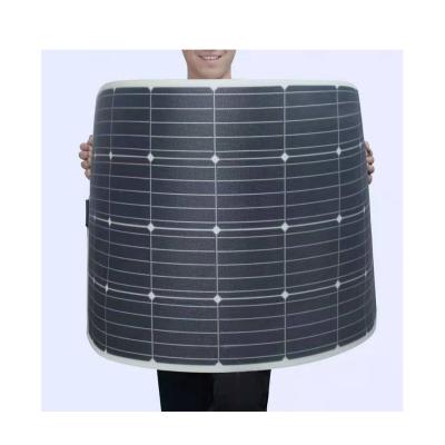 China Car Solar Panel Charging 100W Camping Semi Flexible Solar Panel For Roof 158.75mmx158.75mm for sale