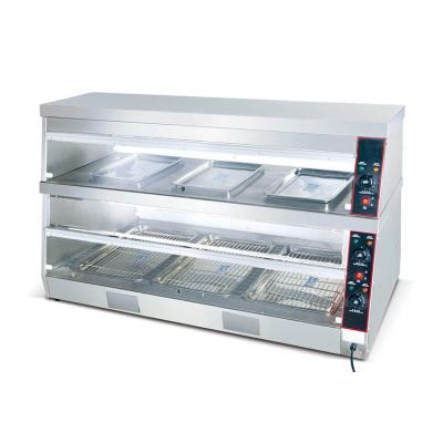 China Stainless Steel In Stock Store Display Heater Commercial Electric Fried Chicken Food Showcase for sale