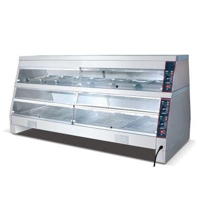 China Hotel Food Shop Electric Food Warmer Display Showcase 2 Layers Commercial Food Warmer Equipment for sale