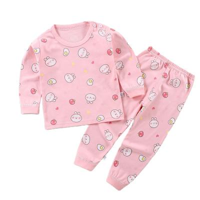 China OEM Anti-Shrink Newborn Baby Pajamas Sets Waffle Spring Long Sleeving 100% Cotton Tops Boys Girls Fits 2 Pieces Baby Clothing for sale