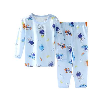 China Breathable Wholesale Kids Pajamas Summer Home Wear Cartoon Cotton Short Sleeve Suit for sale